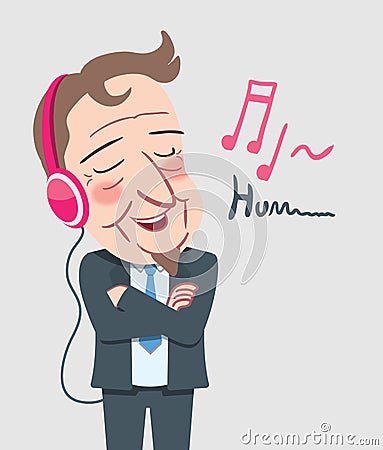 Drawing flat character design Middle-aged Leisure concept, illustration Cartoon Illustration