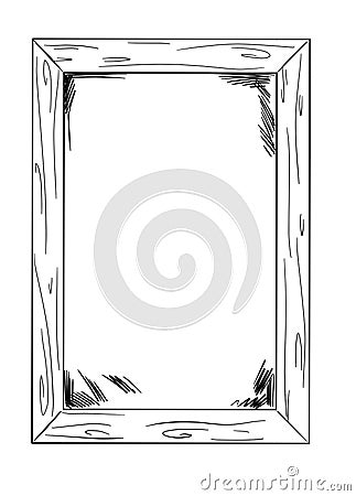 Drawing of a frame whith blank space inside as template Stock Photo