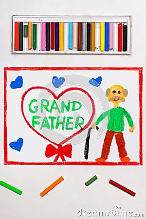 Drawing: Grandparents Day card Stock Photo
