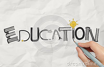 Drawing graphic design EDUCATION word Stock Photo