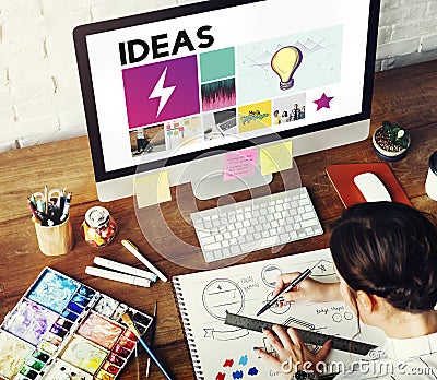 Drawing Graphic Designer imagination Concept Stock Photo