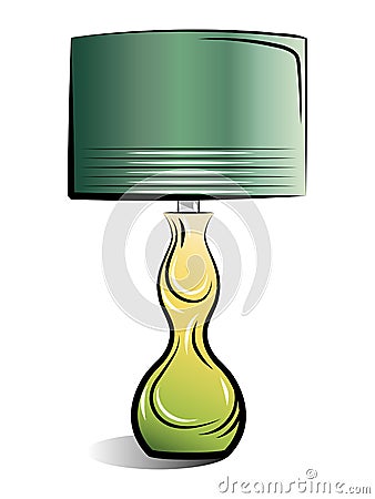 Drawing of the green lamp Vector Illustration