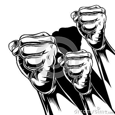 Drawing hand change clenched Peace symbol vector 17 Vector Illustration