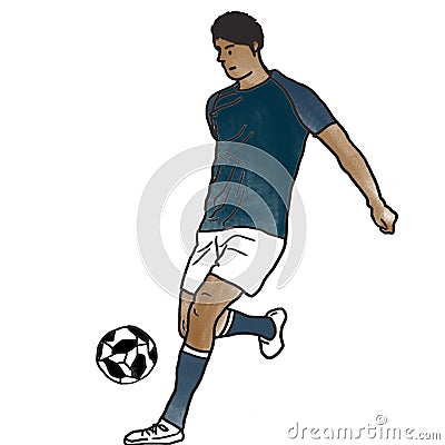 A Brazilian Football player practicing Stock Photo