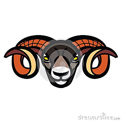 Drawing head of ram Vector Illustration