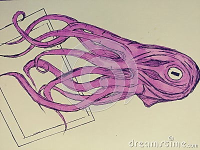 Drawing illustration trippy psychadellic sketch art random cool pics Stock Photo