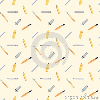 Drawing Instruments Seamless Pattern Stock Photo