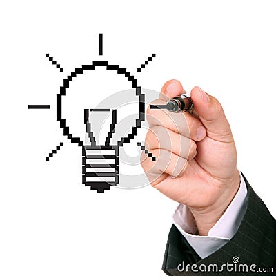 Drawing light bulb Stock Photo