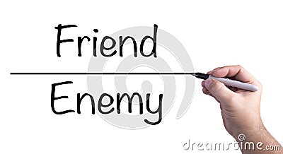 Drawing The Line Between Friend And Enemy Stock Photo