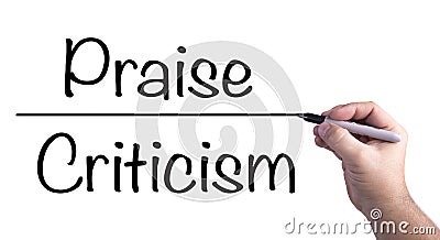 Drawing The Line Between Praise And Criticism Stock Photo