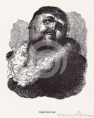 Illustration from the works of Rabelais Editorial Stock Photo