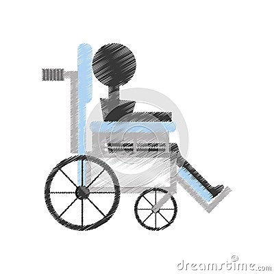 drawing patient wheelchair medical equipment Cartoon Illustration