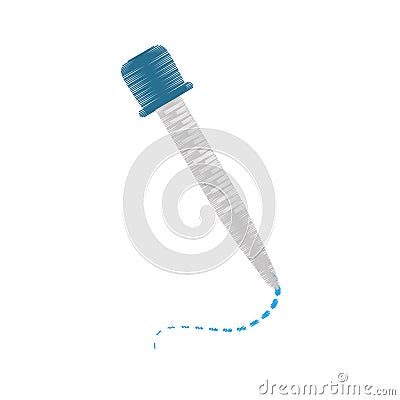 drawing pipette dropper medicine Cartoon Illustration