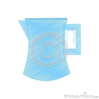 Drawing pitcher water juicy kitchen icon Vector Illustration
