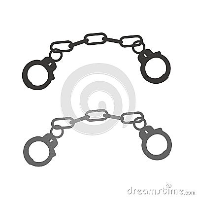 Drawing police handcuffs Vector Illustration