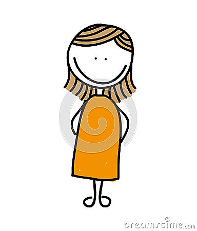 drawing pregnant woman isolated icon design Cartoon Illustration
