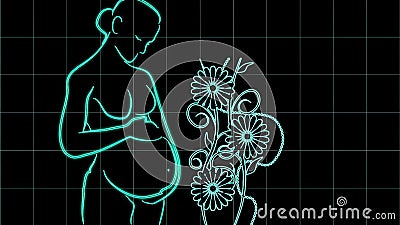 Drawing pregnant woman a minimal style Stock Photo