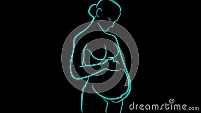 drawing pregnant woman a minimal style with glow effect Stock Photo