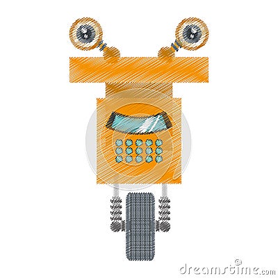 drawing robot operator technology artificial Cartoon Illustration