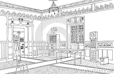 Drawing room interior Art Nouveau Stock Photo
