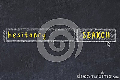 Search engine concept. Looking for hesitancy. Simple chalk sketch and inscription Stock Photo