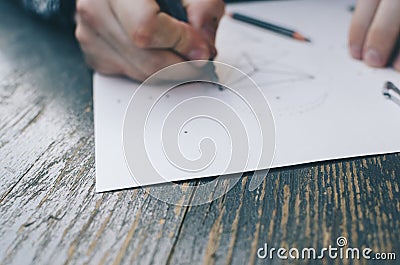 Drawing A Sketch Stock Photo