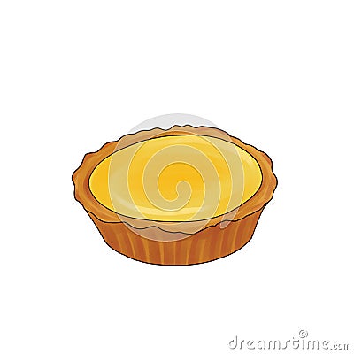 drawing sketch of pastry ,egg tart Cartoon Illustration