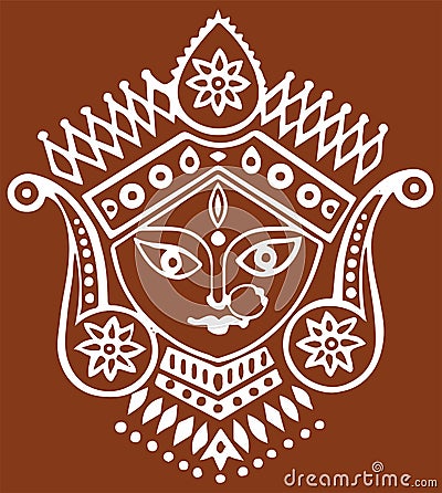Sketch Goddess Durga Maa Outline Editable Vector Illustration Vector Illustration