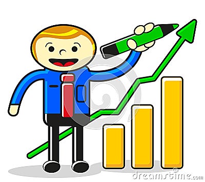 Drawing success curve Vector Illustration