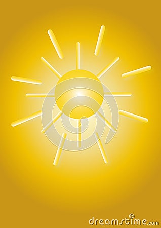 Drawing of the sun with rays Stock Photo