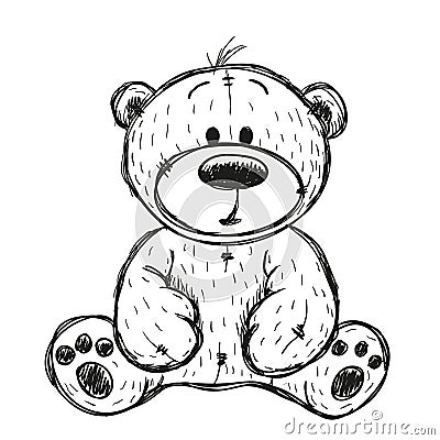 Drawing Teddy bear Vector Illustration