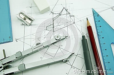 Drawing tools Stock Photo