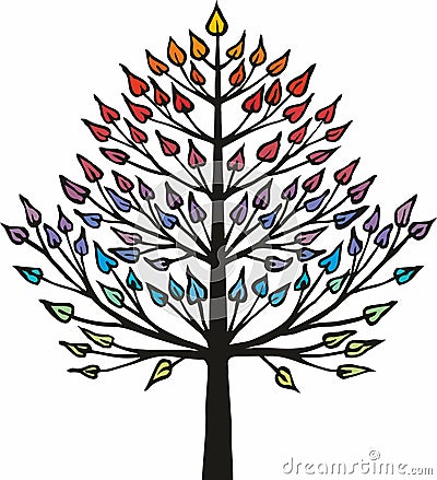 Drawing of a tree suitable for a pedigree Vector Illustration