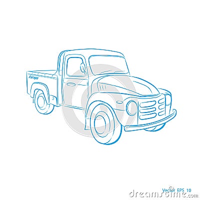 Drawing truck Vector Illustration