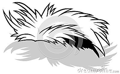 Drawing of a Tuft of Sea Grass Vector Illustration