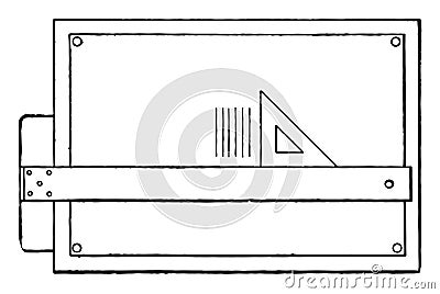 Drawing Vertical Parallel Lines, circles on the same side of the line, vintage engraving Vector Illustration