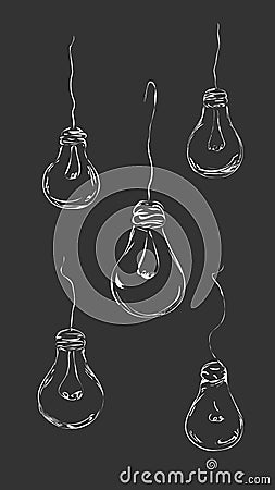 Painted light bulbs. Vector Illustration