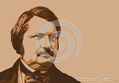 Portrait of HonorÃ© de Balzac, famous French writer of the 19th century. Editorial Stock Photo