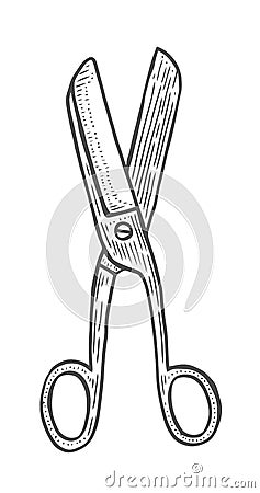 Drawn vintage scissors Vector Illustration