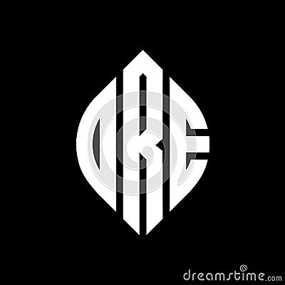 DRE circle letter logo design with circle and ellipse shape. DRE ellipse letters with typographic style. The three initials form a Vector Illustration
