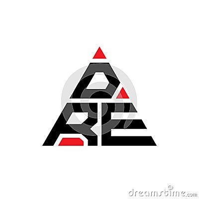 DRE triangle letter logo design with triangle shape. DRE triangle logo design monogram. DRE triangle vector logo template with red Vector Illustration