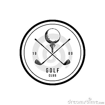 Logos for golf clubs tournament, circular. vintage / retro style Vector Illustration