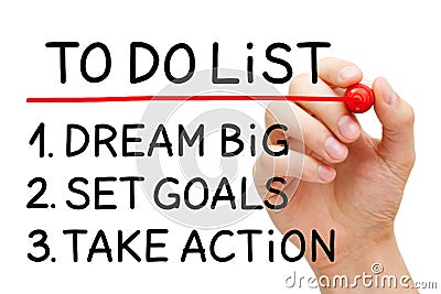 Dream Big Set Goals Take Action Stock Photo