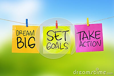 Dream Big Set Goals Take Action Stock Photo