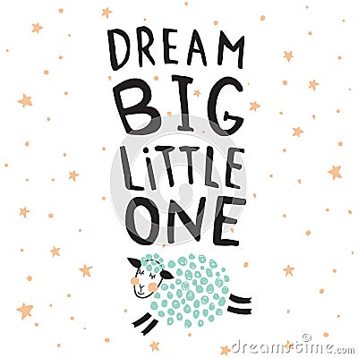 Dream big sheep Vector Illustration