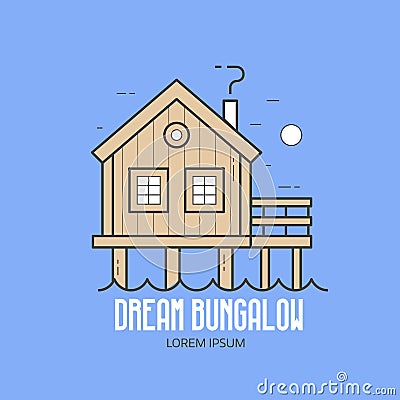 Dream Bungalow Hotel Logo Vector Illustration