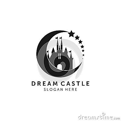 dream castle silhouette logo illustration vector template design Vector Illustration