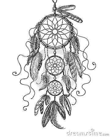 Dream Catcher Sketch Vector Illustration