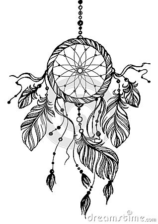 Dream catcher, traditional native american indian symbol. Vector Illustration