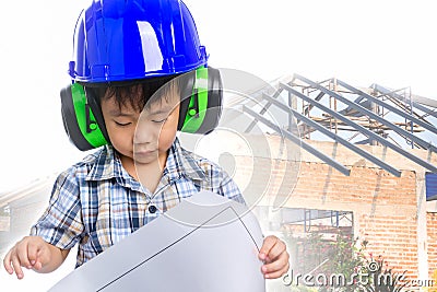 Dream of the child's future career (engineer) Stock Photo